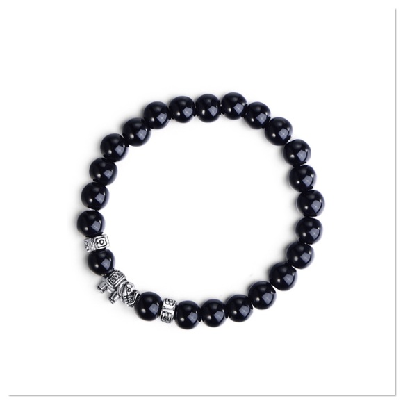 Boutique Jewelry - Black Jasper Elephant Bracelet